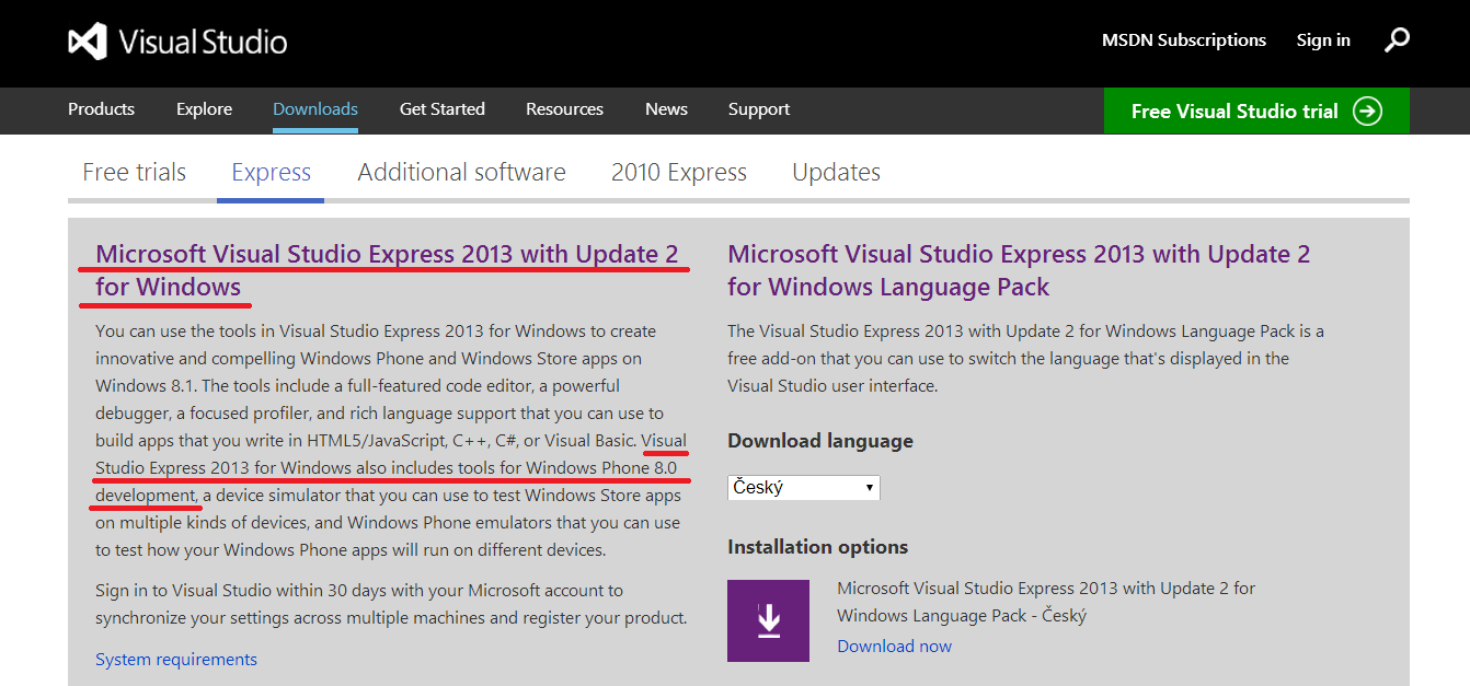 Visual studio express for windows phone download folder